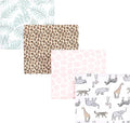Hudson Baby Unisex Baby Cotton Flannel Receiving Blankets, Modern Pink Safari by HudsonBaby