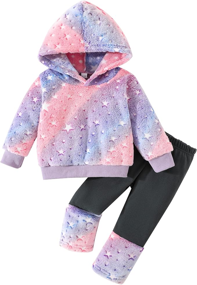 Jecson Toddler Girl Clothes Baby Girl Fleece Hoodie Outfits Thick Thermal by WarmthLoveinStitches