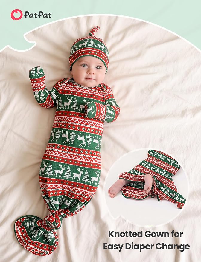 PATPAT Baby Sleeper Gown with Hat - Image 4