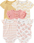 Baby Bodysuits Ribbed Mix Summer Newborn Boy Girl Clothes 5-pack | Multiple by ZAVBABY
