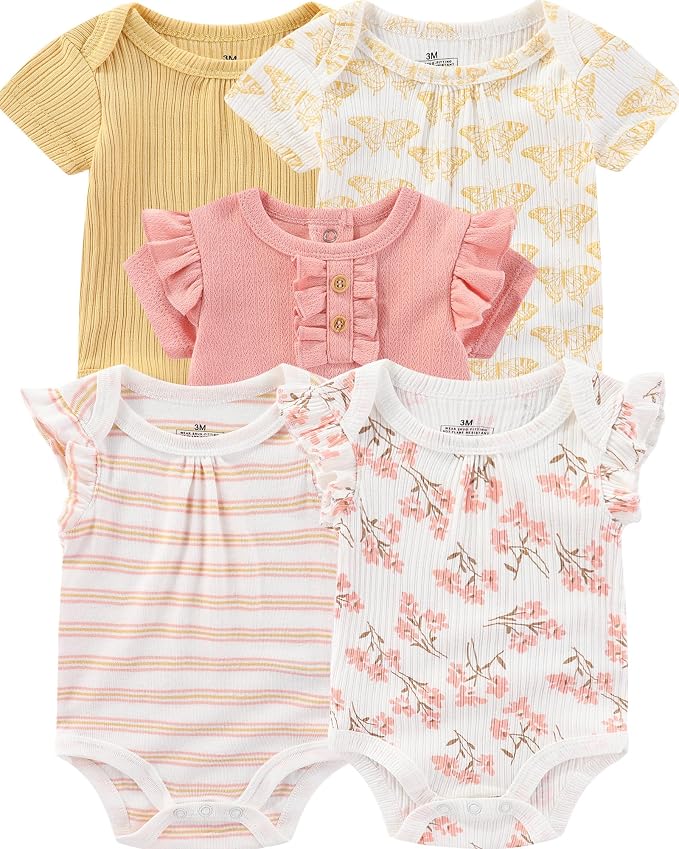 Baby Bodysuit and Pant Set Cotton Ribbed Mix Infant Girl Clothes | Unisex - Image 2