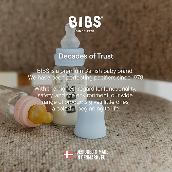 BIBS Baby Bottle 5 oz / 150 ml - BPA-Free, Dishwasher Safe - Compatible with BIBS Bottle Sets (Sold Separately)