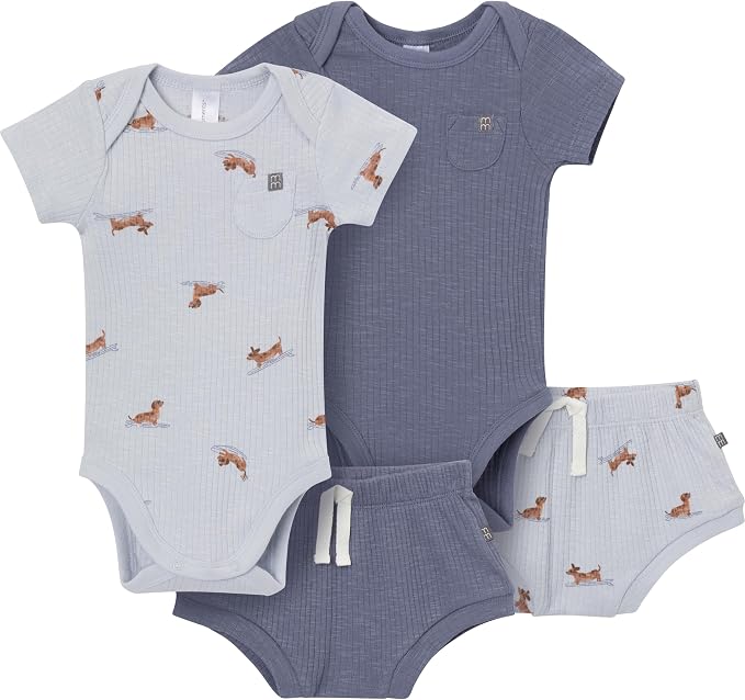 Modern Moments by Gerber Baby 4-Pack Short Sleeve Bodysuits & Shortie Set by ModernMomentsbyGerber