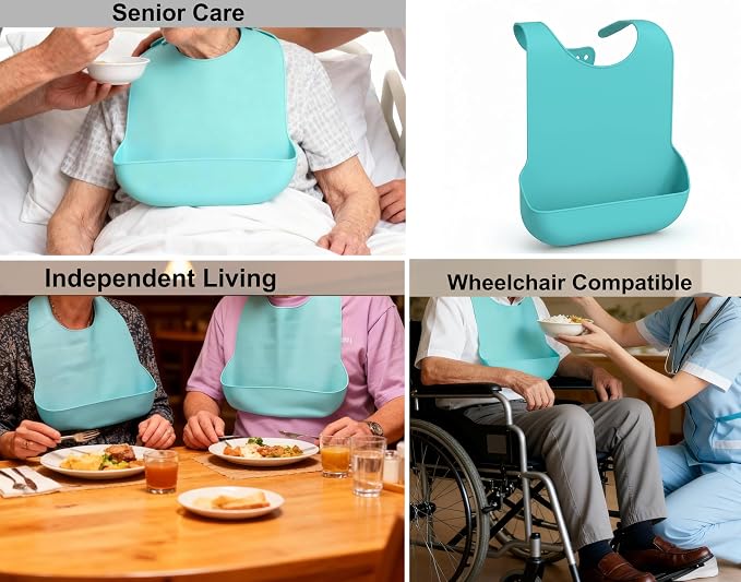 Silicone Adult Bib, Adjustable and Washable Bib - Image 8
