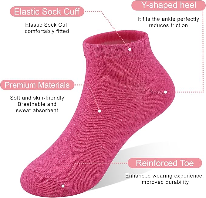 ZERULETS 20 Pairs Girls Socks, Toddler Kids Ankle Low Cut Socks Aged 1-13 - Image 3