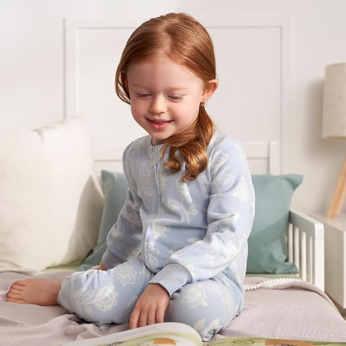 Gerber Baby & Toddler Girls Loose Fit Fleece Footless Pajamas 3-Pack - Image 3
