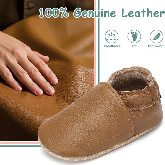Genuine Leather Baby Booties Soft Sole Toddler Walking Shoes - Image 2