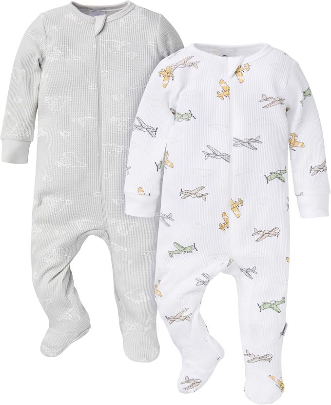 Gerber Baby 2-pack 2-way Zip Thermal Footed Sleep 'N Play by Gerber