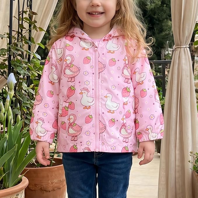 Toddler Baby Girl Windbreaker Jacket Zip Up Hoodie Long Sleeve Sweatshirt - Image 2