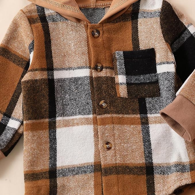 Infant Baby Boy Fall Winter Clothes Outfit Hooded Long Sweatshirt Pant Set - Image 3