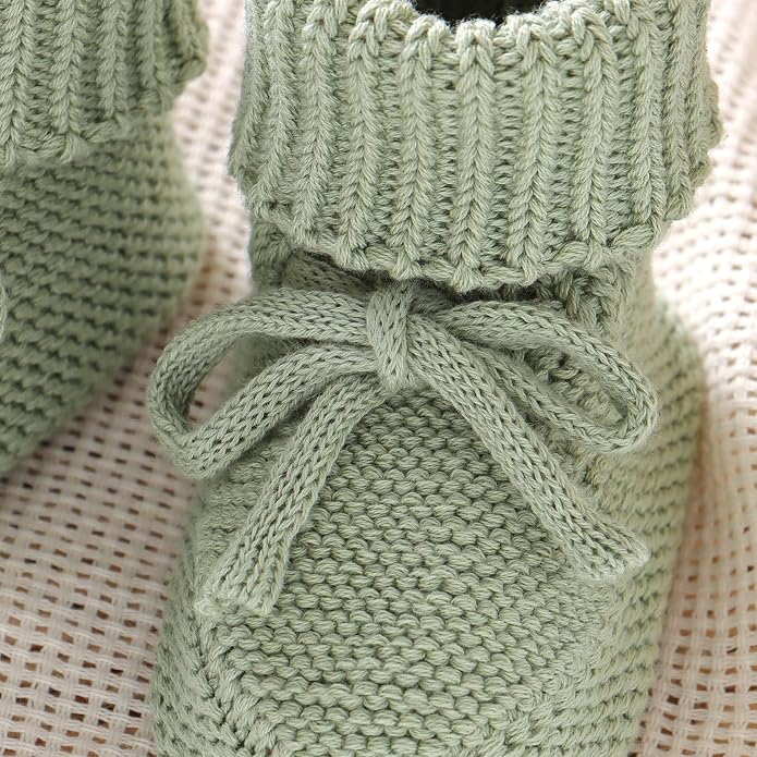 Hadetoto Baby Booties Cotton Newborn Boys Girls Shoes Knit Socks | Cozy Warm - Image 6