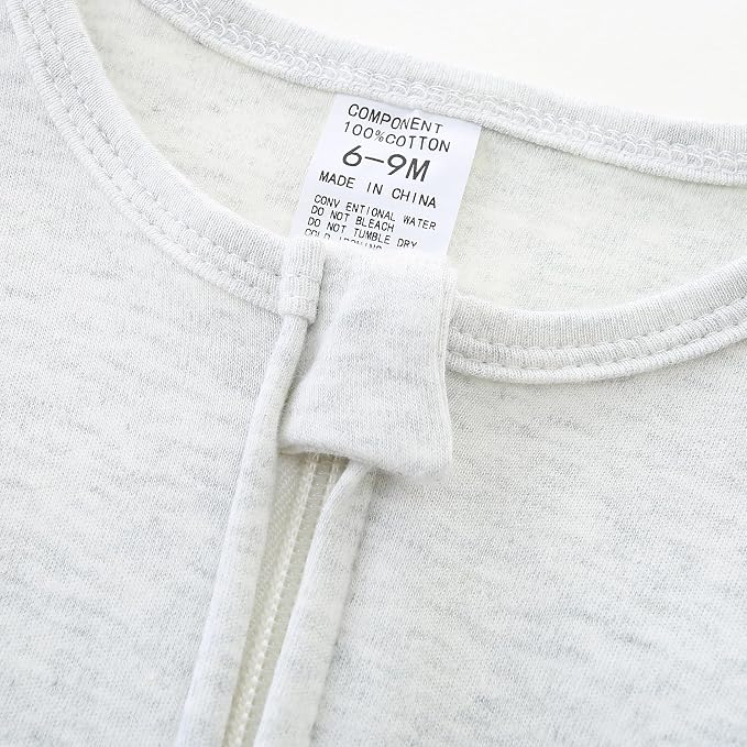 Hikido Baby Romper 100% Organic Cotton Pajamas One Piece Long Sleeve Zipper - Image 3