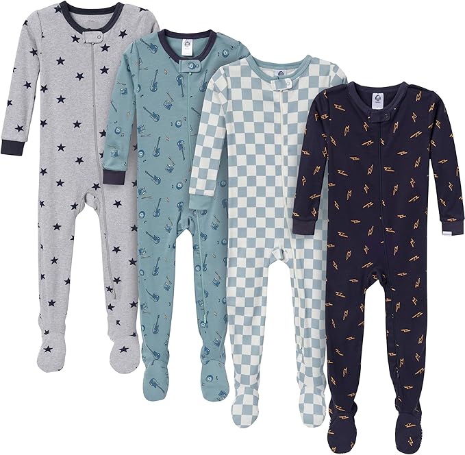 Gerber Baby Boys 4-Pack Footed Pajamas by Gerber