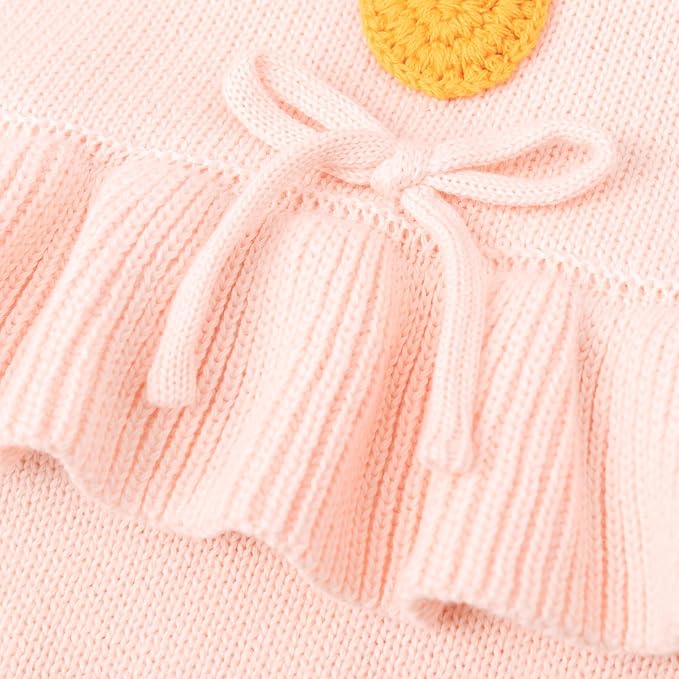 Simplee kids Baby Girl Romper, Sleeveless Pompoms Square Neck | Soft Breathable - Image 5