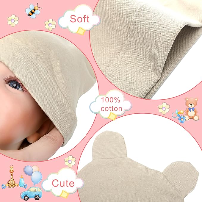 Toulite 10 Set Newborn Baby Socks Hat and Mittens Soft Ankle Sock Newborn - Image 6