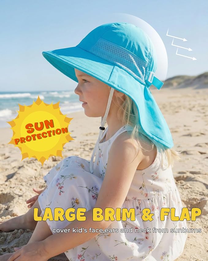Toddler Baby Sun Hat Kids Summer Beach Essentials Adjustable Beach Hats - Image 6