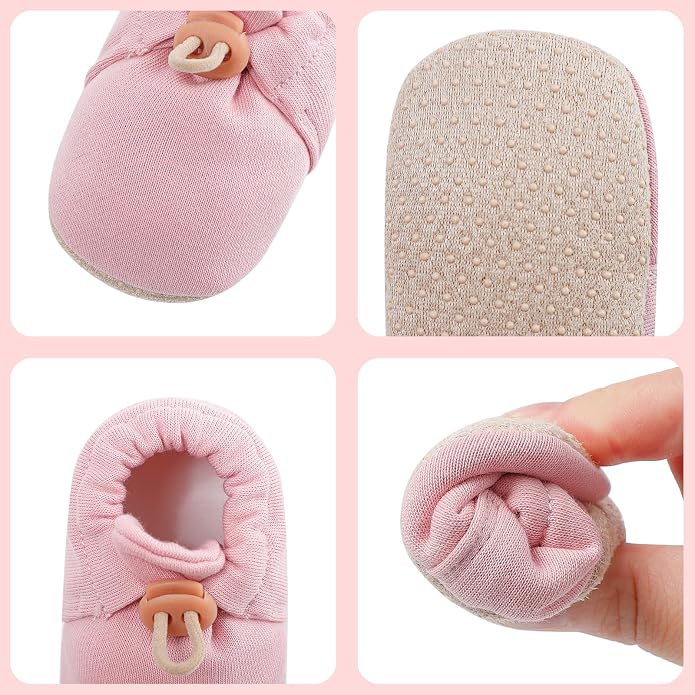 2 Pack Newborn Shoes Soft Sole Baby Sock Booties Drawstring Infant Boys Girls - Image 2