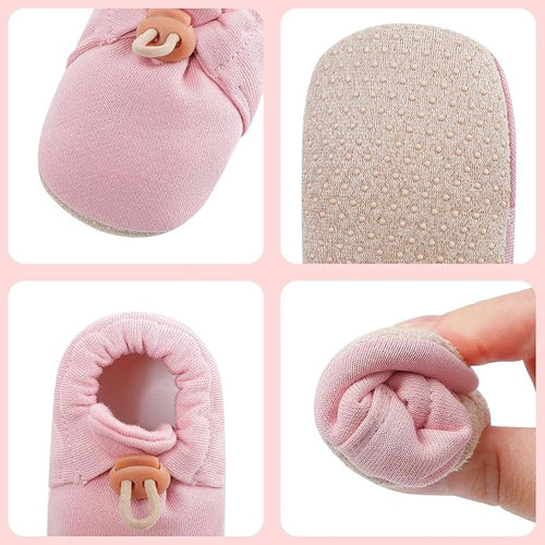 2 Pack Newborn Shoes Soft Sole Baby Sock Booties Drawstring Infant Boys Girls - Image 2