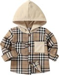 YOUNGER STAR Toddler Kids Boys Girls Flannel Hooded Plaid Shirt Button Baby Red by YOUNGER+STAR