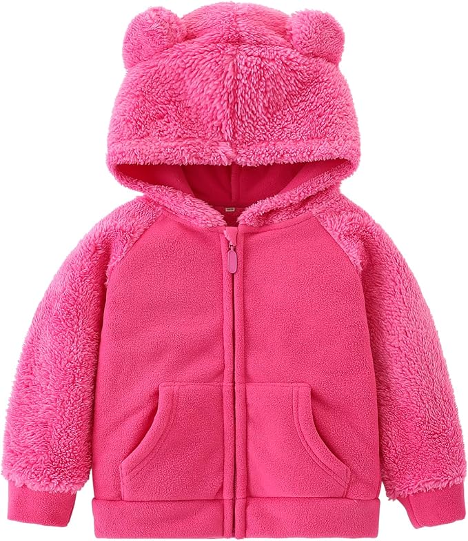 Toddler Winter Coats Baby Boys Girls Fuzzy Sherpa Fleece Jackets by YAGATA
