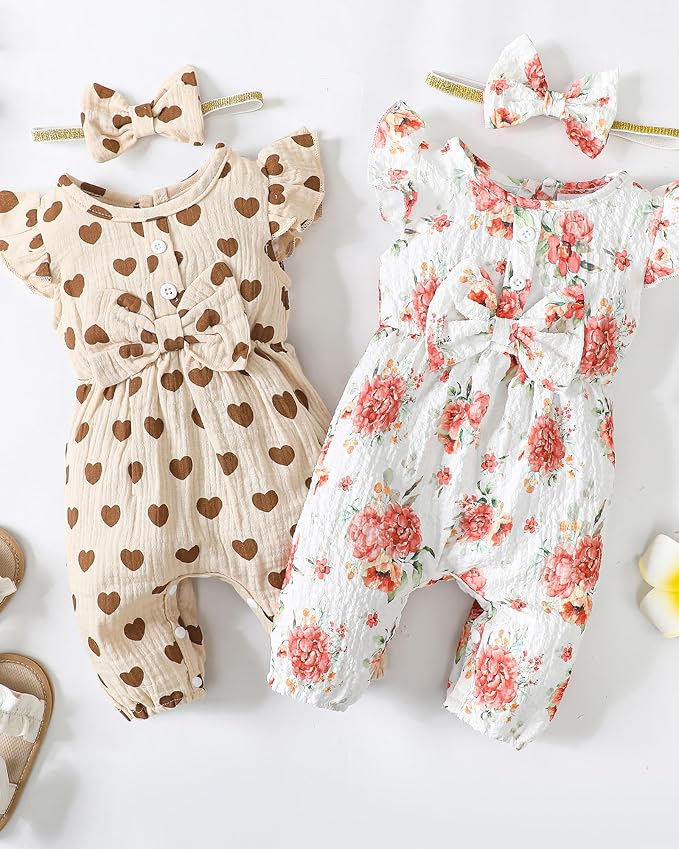 Mioglrie Newborn Baby Girl Clothes 1 Piece Infant Fall Winter Romper Outfit | - Image 4