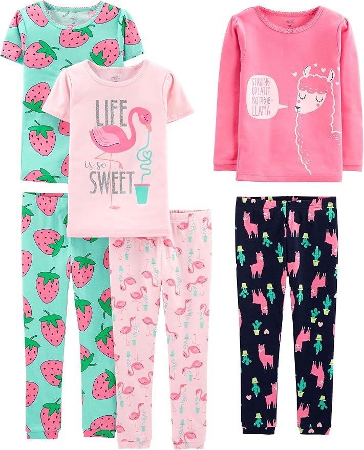 Simple Joys by Carter's Girls 6-piece Snug Fit Cotton Pajama Set by SimpleJoysbyCarters
