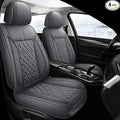Pariitadin Leather Car Seat Covers Full Set, Waterproof Breathable Faux Leather Automotive Seat Covers for Cars, Non-Slip Car Interior Covers Universal Fit Most Cars Sedans Trucks SUVs, Gray