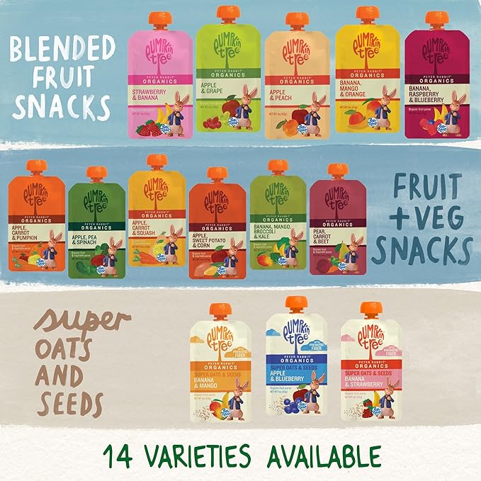 Pumpkin Tree Peter Rabbit Organics Mango, Banana and Orange Snacks, 4 Oz (Pack of 10)