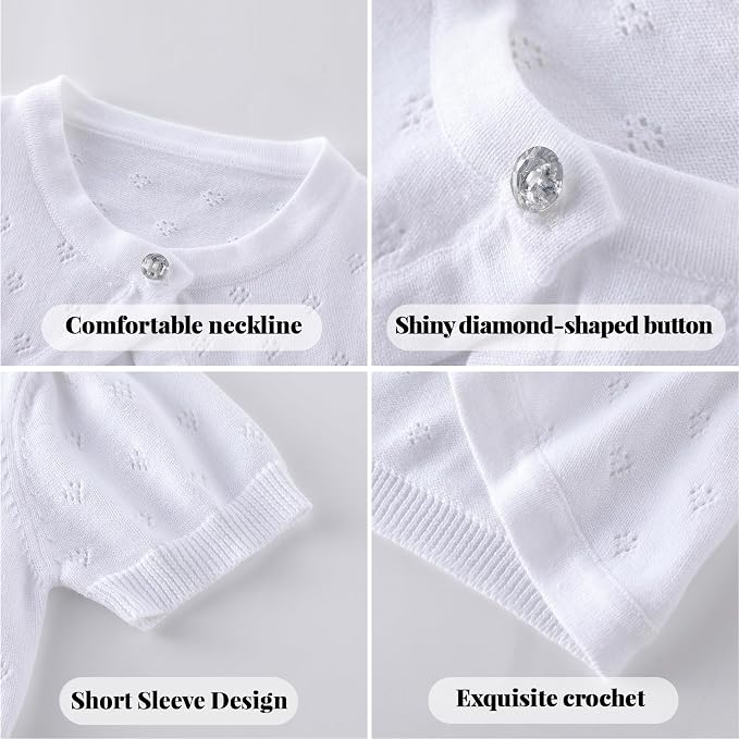 Girls Cardigan Sweater Toddler Baby Kids Knit Bolero Shrug - Image 5