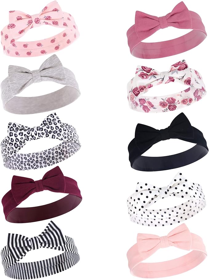 Hudson Baby Cotton and Synthetic Headbands, Size 0-24 Months by HudsonBaby