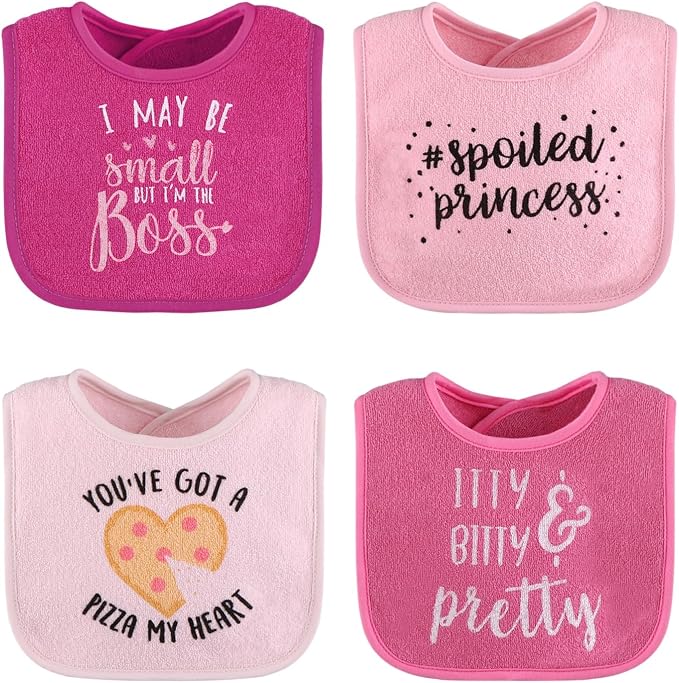 The Peanutshell Baby Girl Terry Bib Set of 8-100% Cotton, Absorbent Baby Bibs - Image 5
