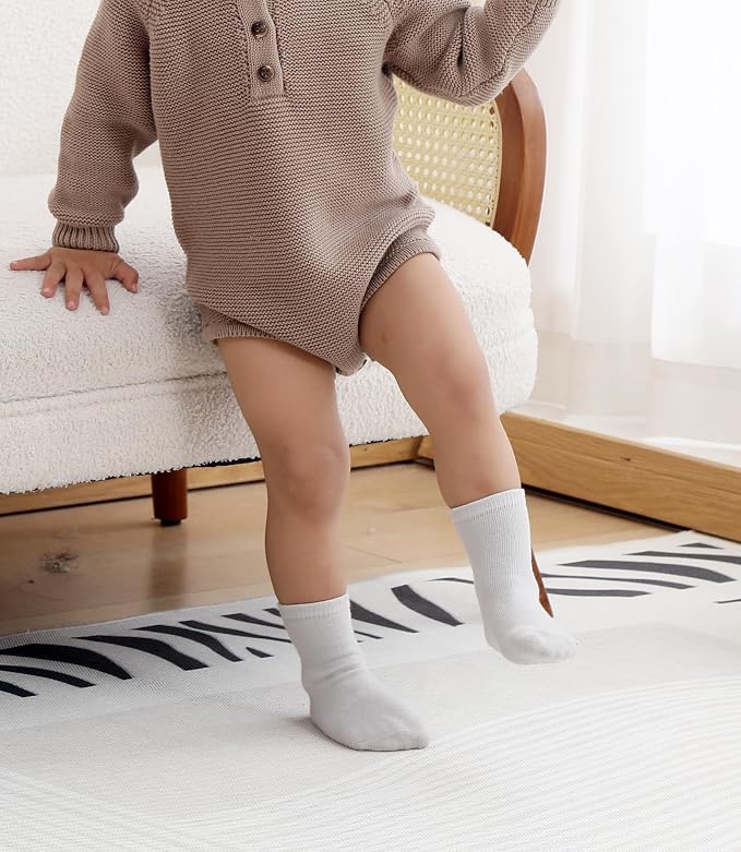 Baby Toddlers Crew Socks with Non-Slip Grip 12 Pack Cotton Stretch Socks | Soft - Image 7