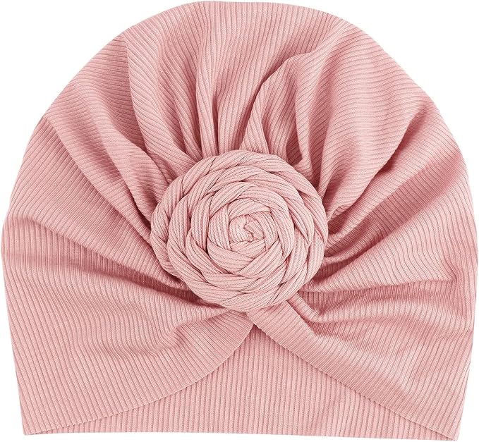 DRESHOW BQUBO 5 Pieces Newborn Baby Turban Hats Bow Baby Infant Beanie - Image 5