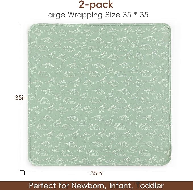 david's kids 2 Pack Baby Cotton Swaddle Blankets, 100% Cotton and Ultra Soft - Image 7