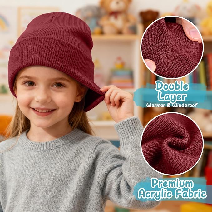 ZOORON Toddler Beanie Baby Kids Beanies Warm Winter Hat Knit Skull Cap - Image 3
