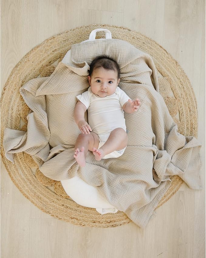 Konssy 3-Pack Muslin Baby Swaddle Blankets, 47 x 47 in Receiving Blankets | - Image 7