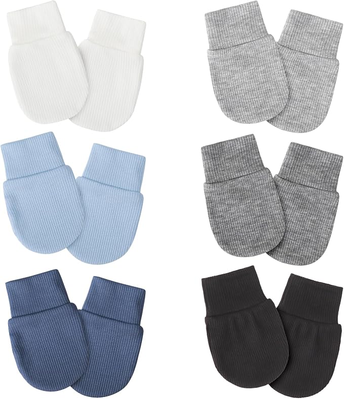 AQOKKA Newborn Baby Mittens No Scratch Cotton Elastic Wrist Gloves Infant by AQOKKA