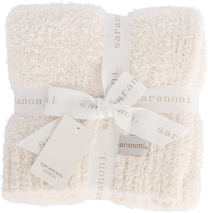 Saranoni Bamboni Oversized Blanket Soft Comfort Couch Bed Ivory X-Large | by SaranoniLuxuryBlankets