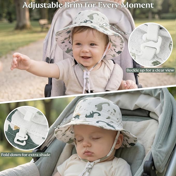 Play Tailor 2 Pack Newborn Baby Sun Hat Breathable Muslin Cotton Cap 0-24M | - Image 3