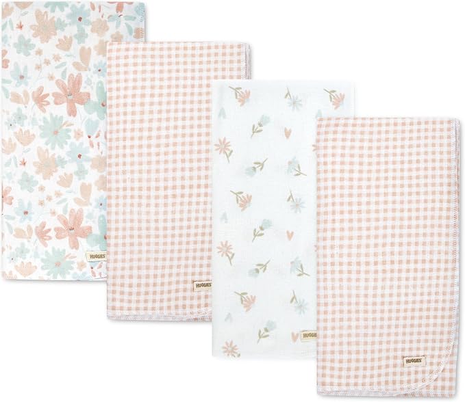 HUGGIES 4-Pack Flannel Receiving Blankets by Unknown