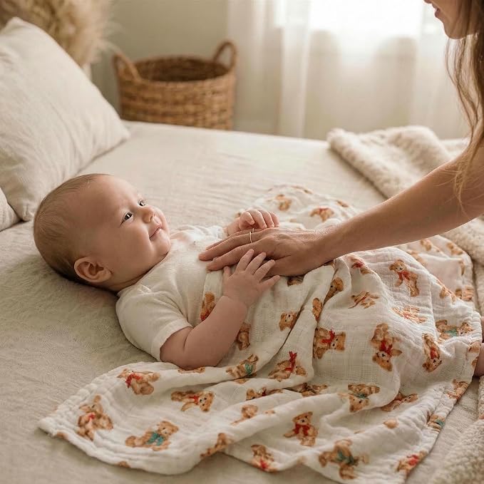GLLQUEN BABY Receiving Blankets Muslin Swaddle Blanket - Image 2