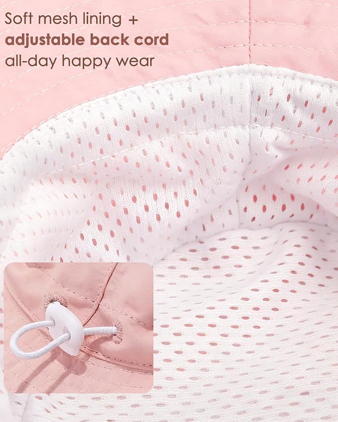 Toddler Baby Sun Hat 2Pack UPF 50+ Kids Infants Adjustable Bucket Hat - Image 3