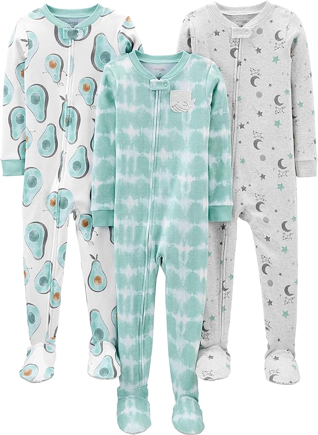 Simple Joys by Carter's Baby Boys 3 pack Snug Fit Footed Cotton Pajamas by SimpleJoysbyCarters