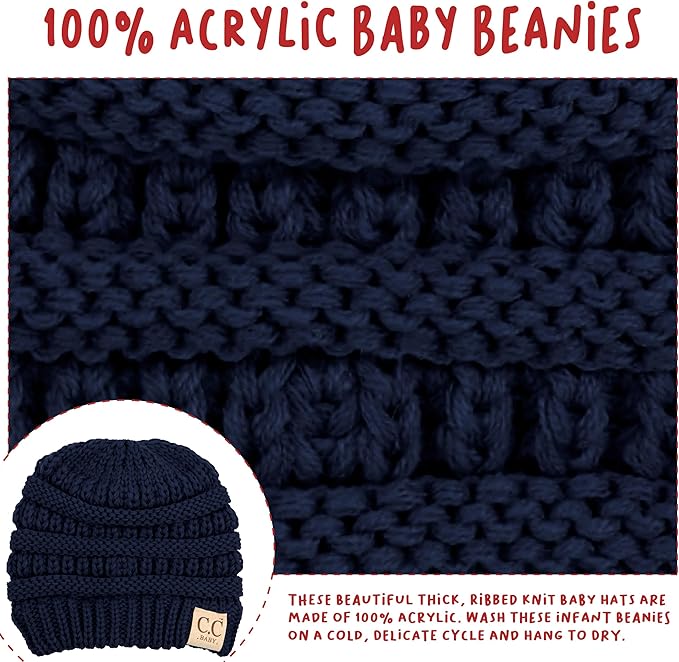 Funky Junque Baby Winter Hat – Cute Newborn Hats, Cozy Warm Infant Beanie, Soft Knit Stocking Stuffer for Babies 0–12 Months
