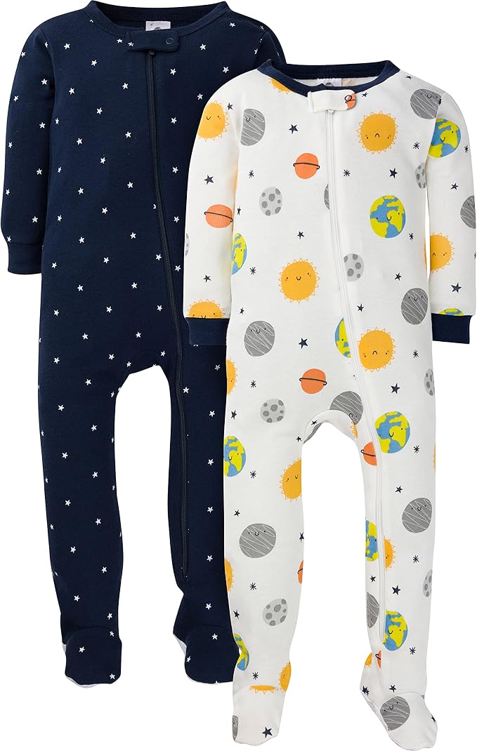Gerber Baby Boys 2-Pack Footed Pajamas by Gerber