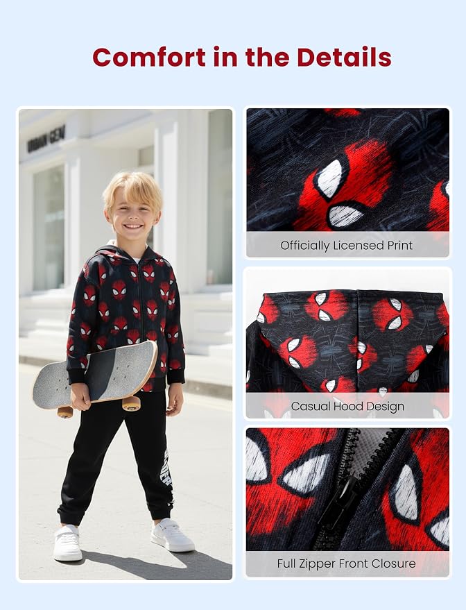 Marvel Zipper Hoodie Spiderman Hood Sweatshirt Hulk Cardigan Boy Girl 2-12Y | - Image 5