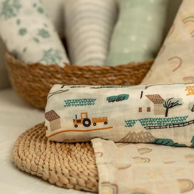 Muslin Swaddle Blankets for Newborn, Cotton Receiving Blanket | 4 Pack 100% - Image 8