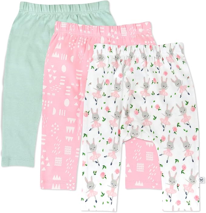 HonestBaby Unisex-Baby Multipack Harem Pants Roomy Fit Pull on Bottoms 100% by HonestBaby
