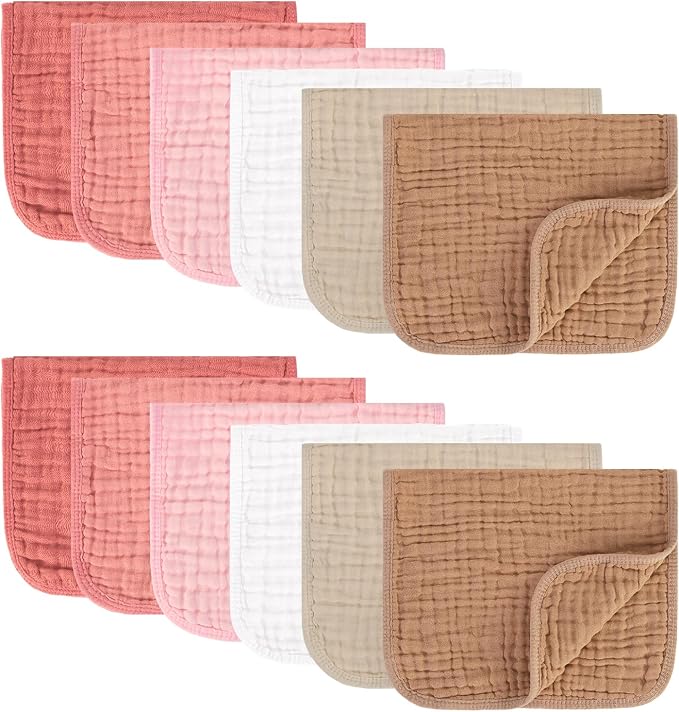 MIGIOL Muslin Burp Cloths 100% Cotton Pack of 12. Soft, Gentle & Absorbent Baby by Unknown