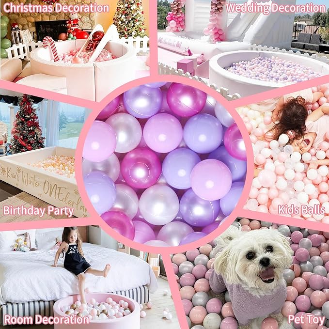 GOGOSO Ball Pits Balls for Toddlers Pack of 50 100 200 Plastics Shape Ball Non-Phthalate Non-BPA Non-Toxic 2.2-Inch Crush Proof Play Balls